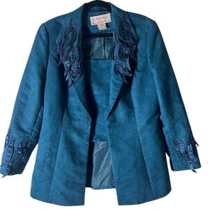GOSPEL Suede Jacket Blue Size 14 Stunning!‎